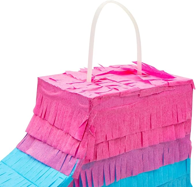 BLUE PANDA 1st Birthday Pinata - 16.5 x 11 x 3 In, Multicolor Corrugated Paper - Rainbow Pinata for 1st Birthday Decorations, Fiesta Party Decoration & Rainbow Party