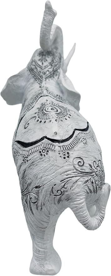 George S. Chen Imports Thai Collectible Statue Figurine Decoration (Trunk up-Thai Elephant, 88246white)