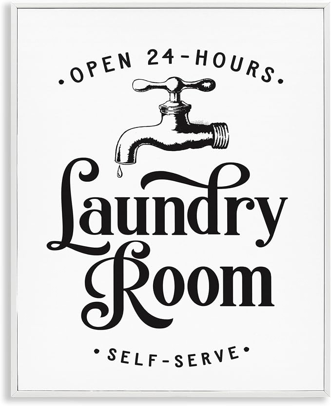 Laundry Room Vintage Sign Rustic Phrase, 24 x 30 Inch Framed Giclée Print