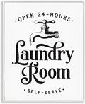 Laundry Room Vintage Sign Rustic Phrase, 16 x 20 Inch Framed Giclée Print