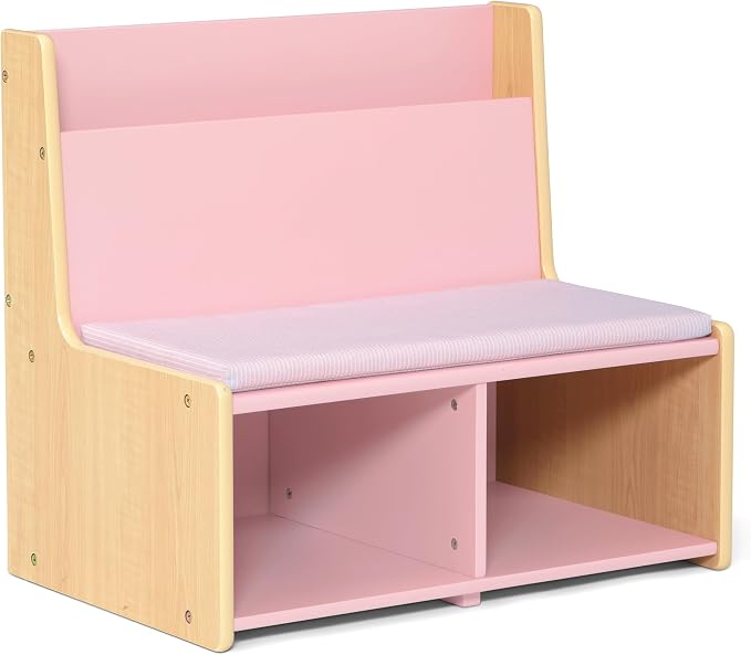 Delta Children - GapKids Reading Nook with Padded Bench - Greenguard Gold Certified, Blush Pink