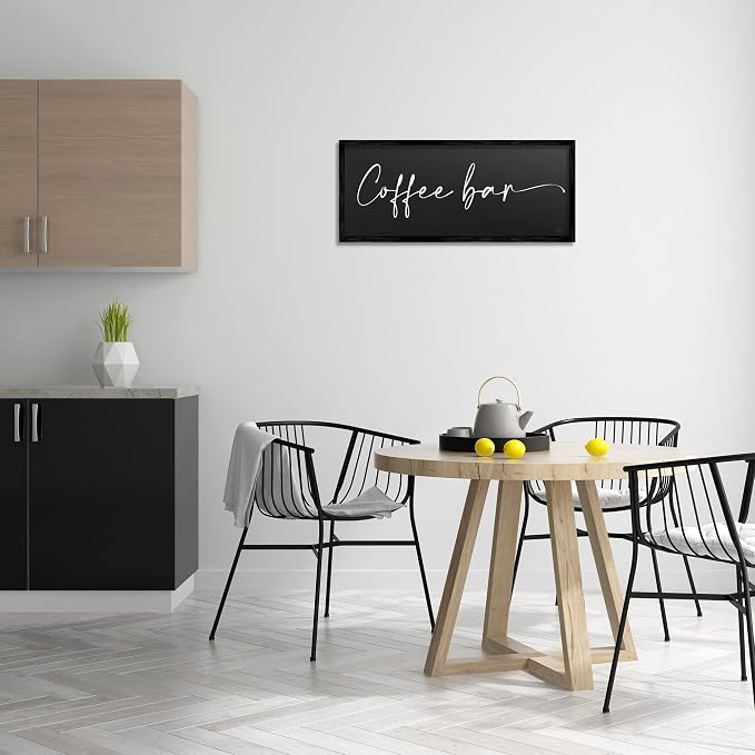 'Coffee Bar Classy Script'| Framed Giclee Art | Stupell Industries | Black, 30 x 13 Inches, Easy to Hang and Sturdy, Made in USA, by Lux + Me Designs
