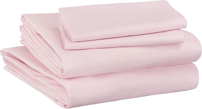 Amazon Basics 7-Piece Soft Microfiber Kid's Bed-in-a-Bag Bedding Set with Comforter and Sheet, Full/Queen, Purple Unicorns