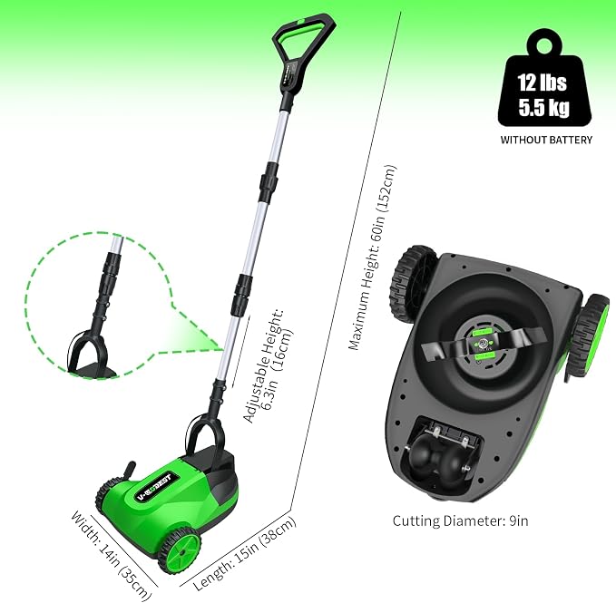 Small Electric Lawn Mower, Mini Cordless Lawn Mower with 2x4.0Ah Batteries | Lightweight Lawn Mower with Brushless Motor, 3 Cutting Heights, Ideal for Small Lawns, Tight Spaces, Patios & Lawn Care