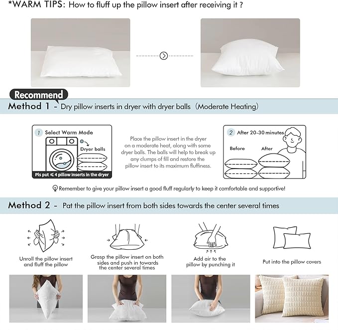 MIULEE 16x16 Pillow Inserts with Cotton Cover,Set of 4 100% Virgin Microfiber Throw Pillows for Couch Sofa and Bed