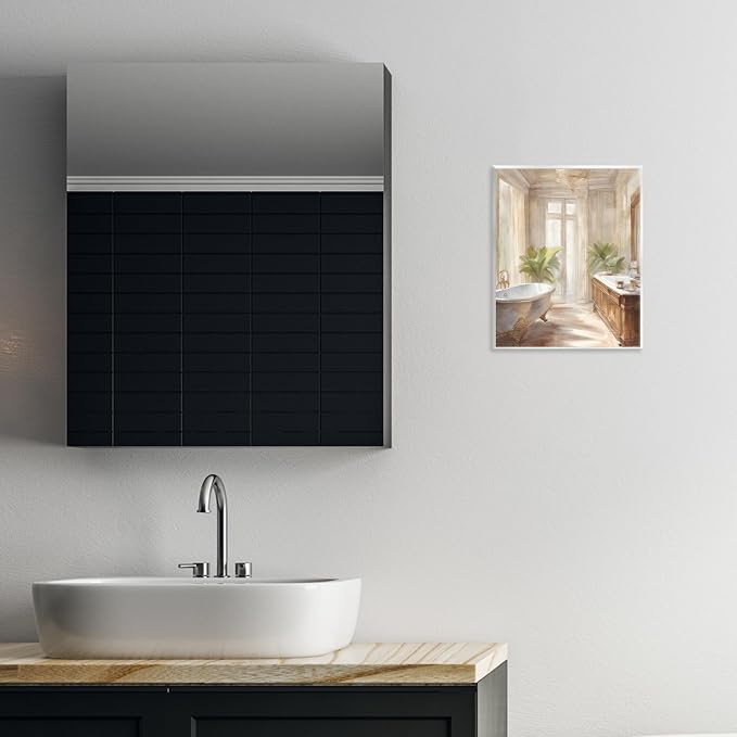 Serenity Bath Botanical, 11 x 14 Inch Mounted Print on Wall Plaque | Stupell Industries · By Kim Allen · Ready to hang · Ideal for bathroom or bedroom · Made in USA