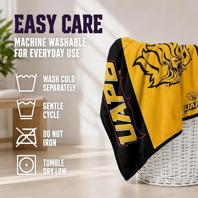Proformance Home NCAA Arkansas Pine Bluff Golden Lions Endzone Ultra Soft Tailgate Throw