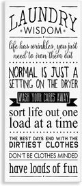 Laundry Wisdom Farmhouse Quote, 13 x 30 Inch Canvas Wall Art