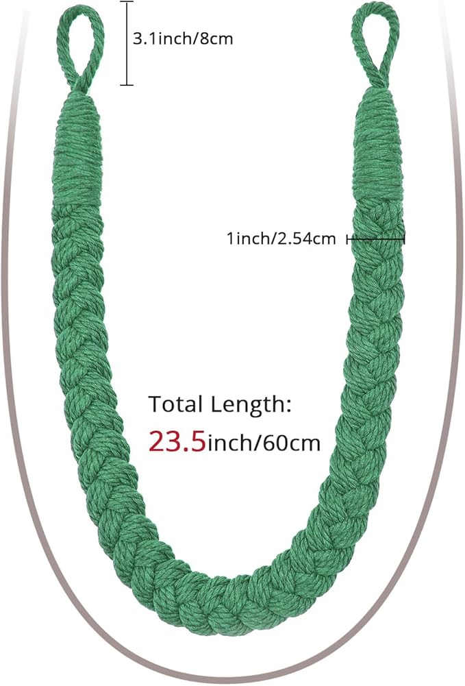 NICEEC 4 Pack Natural Cotton Rope Curtain Tiebacks Elegant Boho Style - Image 3