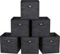 homyfort Faux Wood Grain Cube Storage Organizer Bins, 12x12 Inch Storage Cubes, Closet Cloth Baskets Box for Shelves, Set of 6