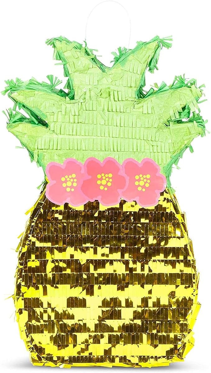 Pineapple Pinata for Hawaiian Luau Party Decorations, Kids Birthday (16.5 x 10 x 3 In)
