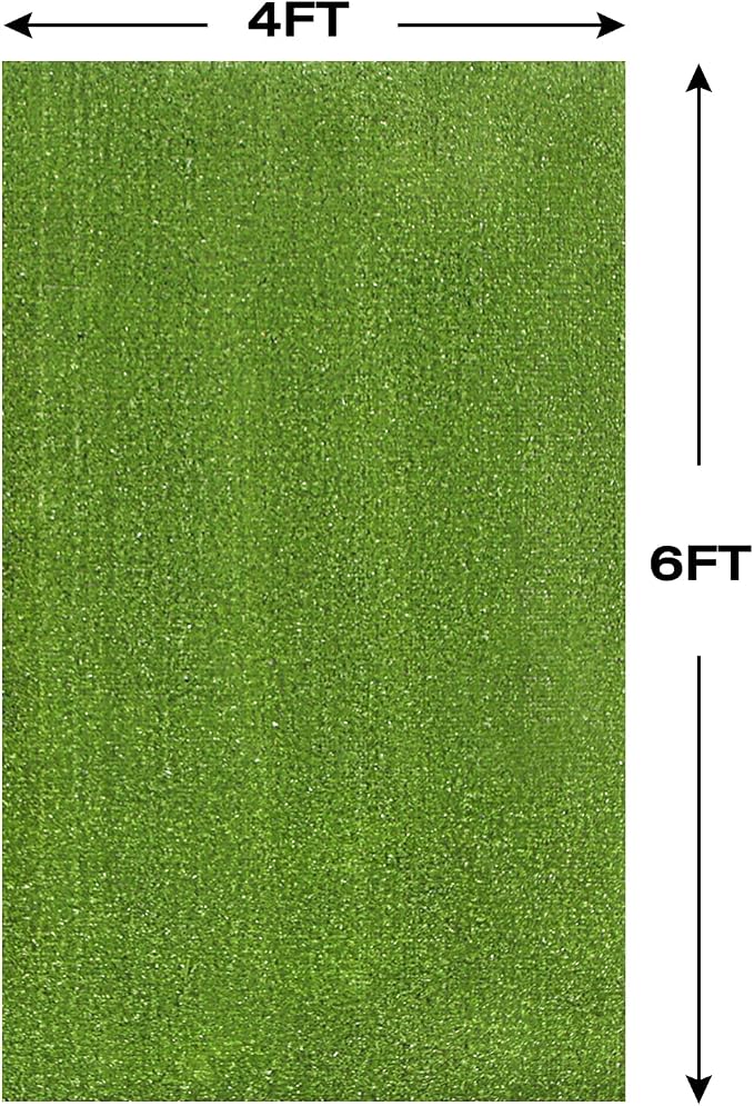 XLX TURF Green Grass Area Rug 4FT X 6FT, Outdoor Fake Turf Floor Mat for Balcony, Patio, Yard, Large Pets Dogs Grass Pad