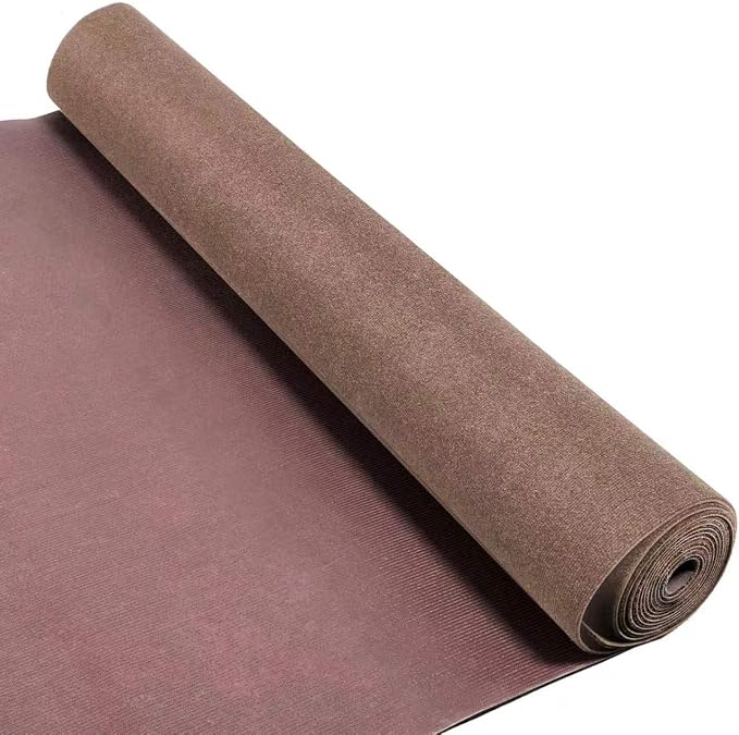 Grefinity Marine Carpet,5 FT x 25 FT Light Brown Indoor Outdoor Carpet 0.2" Thick Boat Rug with Water-Proof TPE Backing for Home, Patio, Porch, Deck