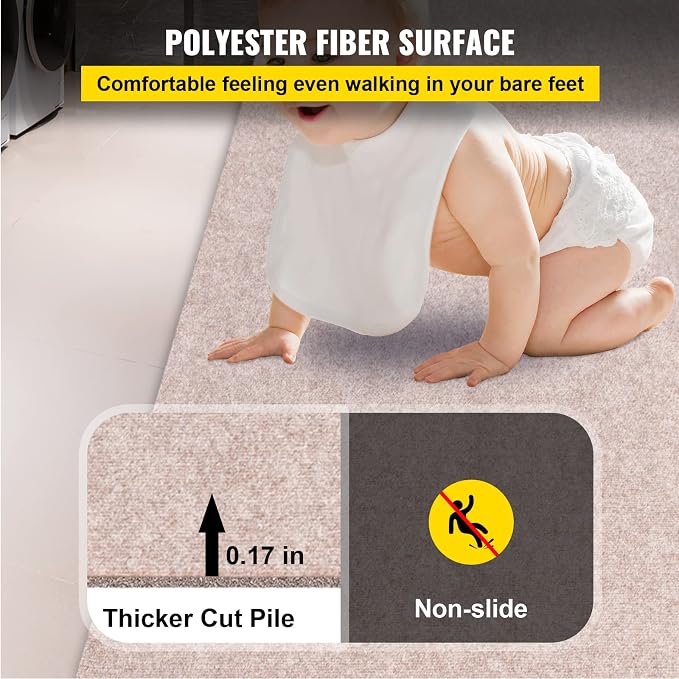 Happybuy 6 ft x 29.5 ft Brown Marine Carpet for Boats Waterproof - 0.18" Thick Indoor Outdoor Rug Carpet Roll for Home Patio Porch Deck