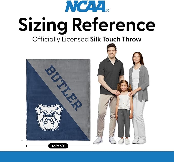Northwest NCAA Silk Touch Throw Blanket, Ultra Soft Plush Polyester, Lightweight Warm Decorative Fan Gift, 46 x 60 in