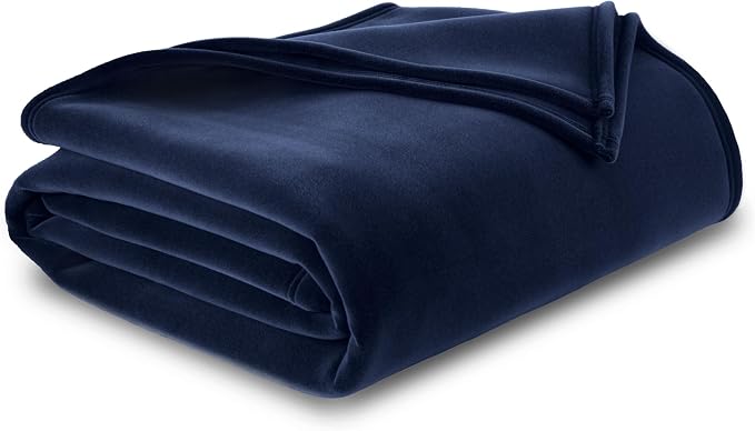Vellux Original Blanket, Queen Size, 90x90, Navy | Soft Nylon Insulated, Lightweight, Machine Washable, All Season, Pet Friendly, Wont Pill or Lint