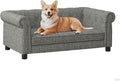 39" Dog Sofa Couch Bed for Small, Medium, Large Dogs,Memory Foam Pet Sofa with Removable Cover, Comfortable Pet Couch with Backrest and Armrests, Easy to Clean and Maintain（Light Grey）