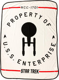 Silver Buffalo Star Trek NCC-1701, Fleece Throw Blanket, 45x60in | Property of the USS Enterprise, Soft and Cozy, 180 GSM