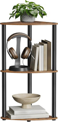 SONGMICS HOME Superfast Toolless Assembly, Corner Shelf Stand, 3-Tier Corner Standing Shelf, Living Room, Bedroom, Kitchen, 15 x 10.6 x 27.8 Inches, Rustic Brown ULBC620K01