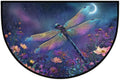 Dragonfly Half Round Door Mat Outdoor Doormat Bedroom Entrance Rug A14 | Dragonfly Flower Floral Semi Moon Door Mat Non-Slip Absorbent Kitchen Rug Indoor Welcome Bath Mat 36" X 24"