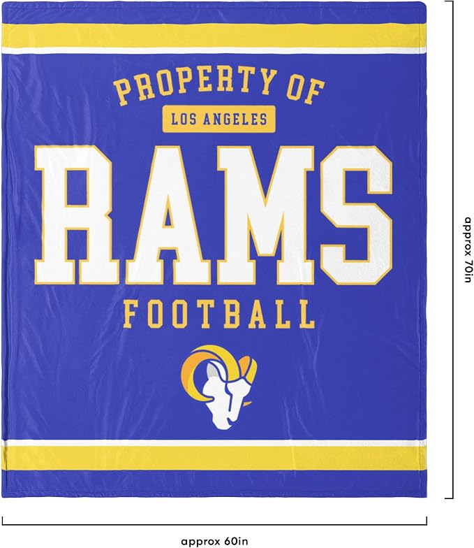 FOCO Los Angeles Rams NFL Team Property Of Sherpa Fleece Blanket