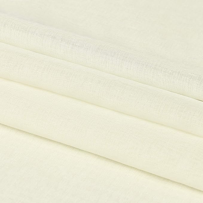 DWCN Ivory Sheer Curtains Semi Transparent Voile Rod Pocket Curtains - Image 6