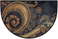 Gold Vintage Paisley Half Round Door Mat Non-Slip Semi Circle Rug Washable Half Moon Floor Rug Absorbent Bathroom Area Rugs for Outdoor Indoor Fireplace Mat Entryway Kitchen Decor Rugs