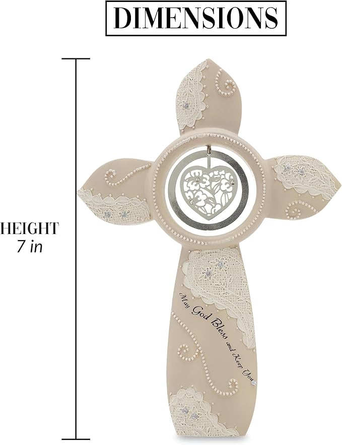 Little Things Mean A Lot May God Bless and Keep You Self Standing Cross, 7-Inch