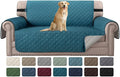H.VERSAILTEX Reversible Couch Cover Loveseat Cover for 2 Cushion Couch Water Resistant Dog Couch Protector Furniture Cover for Pet Non Slip Loveseat Couch Cover(Oversized Loveseat, Dark Teal/Beige)