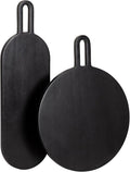 Kate and Laurel Staven Transitional Two-Piece Serving Boards Set; 7 x 22 and 14 x 18; Black; Modern Food-Safe Charcuterie Boards with Solid Mango Construction for Use as Kitchen Countertop Decor