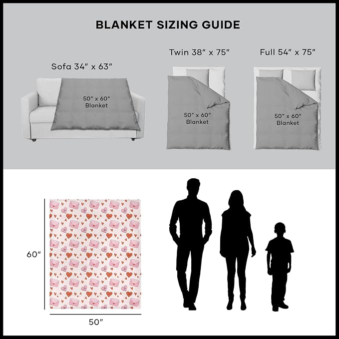 NORTHWEST Valentine's Day, Send My Love, Silk Touch Throw Blanket 50 x 60 Inches
