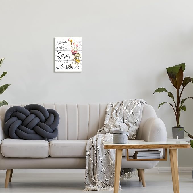 Stupell Industries Be a Wildflower Cursive Typography Wall Plaque Art, 10 x 0.5 x 15, Proudly Made in USA | Stupell Industries · By Lil' Rue · Ready to hang · Cottage and rustic charm · Made in USA