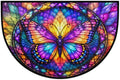 Butterfly Half Round Door Mat Welcome Entrance Mat Bath Bathroom Rug A8 | Butterfly Glass Painting Welcome Entrance Mat Anti-Slip Half Moon Bath Mat Semi Circle Rug Indoor Outdoor Kitchen Rug