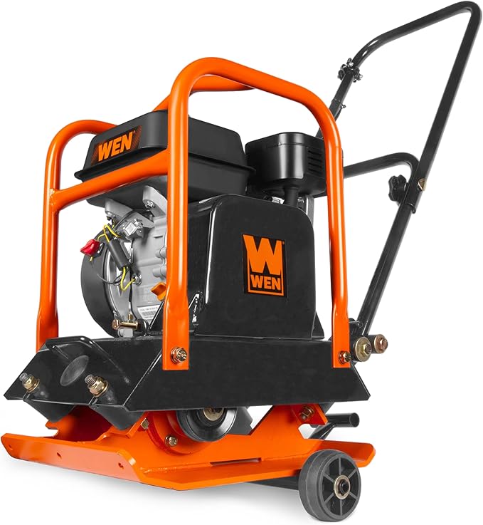 WEN 6.5HP 196cc Plate Compactor with Wheels and 3350-Pound Compaction Force (56096)