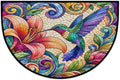 Bird Half Round Door Mat Non Slip Half Circle Rugs | Colorful Floral Washable Half Moon Rug Semi Circle Rugs Indoor Entrance Floor Carpet for Kithen Bedroom Fireplace Decor