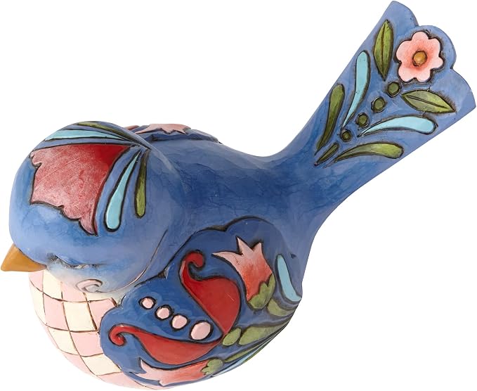 Enesco Jim Shore Heartwood Creek Bluebird of Happiness Floral Figurine, 4 Inch, Multicolor