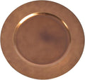 SARO LIFESTYLE Decorative Charger Plates, 13” Round Plastic Charger Plates, Set of 4 – Elegant Table Décor for Events, Weddings & Home Dining, Copper