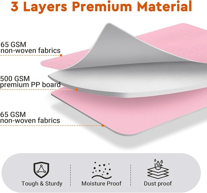 StorageTastic 8 Pack Bed Sheet Closet Organizers and Storage,Sturdy Foldable Storage Containers with Window and Label,Storage and Organization for Bedding Sheets,Duvet Covers,Blankets (Pink)