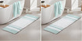 Madison Park Reversible Spa Cotton Bath Rug 100%-Cotton Striped Ultra Soft Water Absorbent, Fast Drying, Bath-Mats, Non-Slip Absorbent Quick Dry Mats for Tub, Shower Room, and Bathroom, 27x45, Aqua