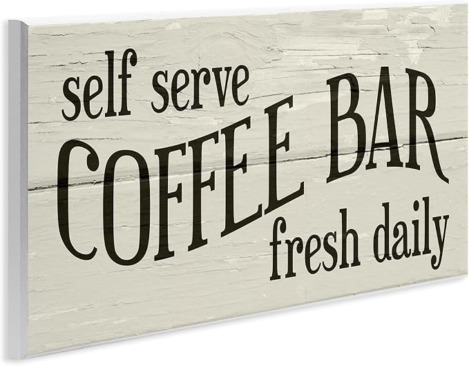 Rustic Coffee Bar Herringbone, 7 x 17 Inch Mounted Print on Wall Plaque | Stupell Industries · By Lil' Rue · Ready to hang once unboxed · Kitchen friendly decor · Made in USA