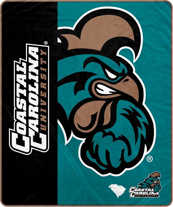 Proformance Home NCAA Coastal Carolina Chanticleers Endzone Ultra Soft Tailgate Throw