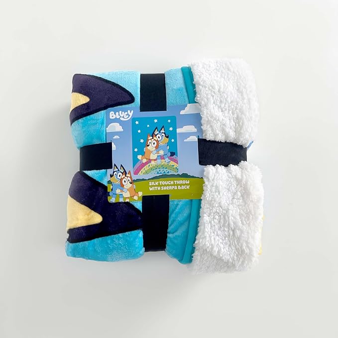 Northwest Bluey Silk Touch Sherpa Throw Blanket, 60" x 80", Togetherness