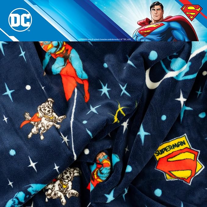 Franco Collectibles Superman DC Comics Krypto Dog Bedding Super Soft Cozy Plush Throw, 60 in x 70 in, (Officially Licensed Product)