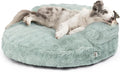 EHEYCIGA Soft Dog Couch Bed for Large Dog, Fluffy Medium Dog Bed with Removable Washable Cover, Bolster Pet Sofa, Waterproof and Non-Slip, 36" x 36"x 9", Green