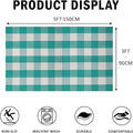 SEEKSEE Buffalo Plaid Outdoor Rug 3' x 5' Light Blue and White Front Door Mat, Layering Rug for Porch, Spring Summer Doormat, Front Porch Rug for Outdoor Entrance Entryway Patio Porch Decor