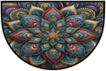 Mandala Half Round Door Mat Semi Moon Rug Fireplace Carpet Area Rugs | Floral Geometric Non Slip Absorbent Half Circle Mat Carpet for Indoor Outdoor Patio Kitchen Bathroom Entryway Home Decor