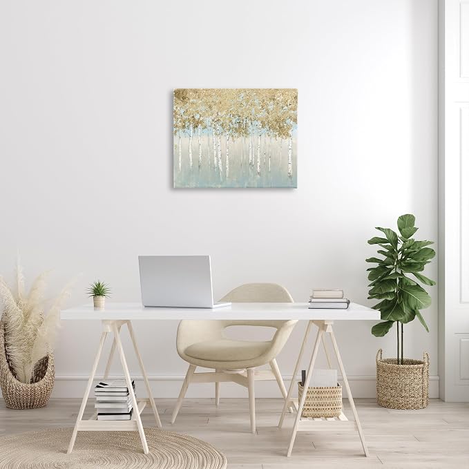 Stupell Industries 'Abstract Gold Tree Landscape'| Canvas Art | Stupell Industries | 30 x 24 Inches, Easy to Hang and Sturdy, Made in USA, by James Wiens