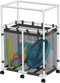 105-Gallon Pool Storage Bin for Swim Gear, Basic Pro Style | UV & Tear-Resistant Textilene, Easy Setup, Toy, Float & Towel Organizer, Up to 110 lb, 6 Locking Wheels, Extension Bracket