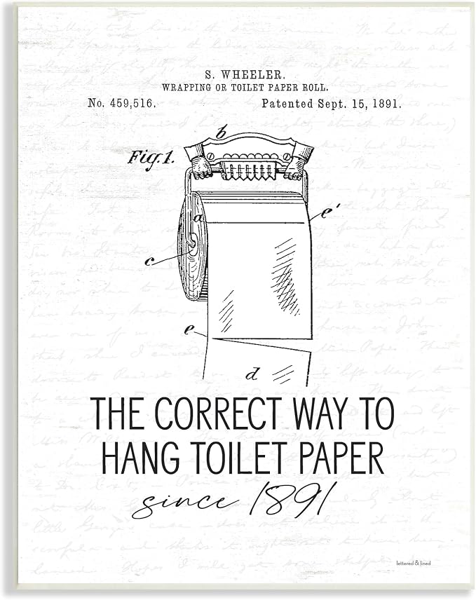 Vintage Bathroom Diagram Humor, 13 x 19 Inch Mounted Print on Wall Plaque | Stupell Industries · By Lettered and Lined · Ready to hang · Fun bath and laundry accent · Made in USA