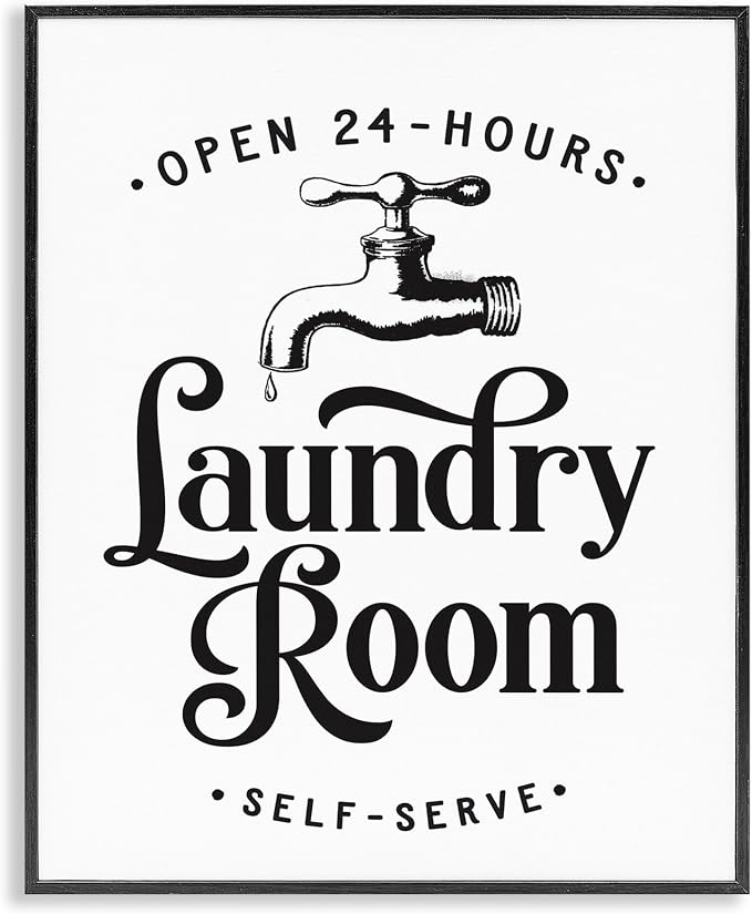 Laundry Room Vintage Sign Rustic Phrase, 24 x 30 Inch Framed Giclée Print | Stupell Industries · By Lettered and Lined · Ready to hang · Great for laundry room decor · Made in USA